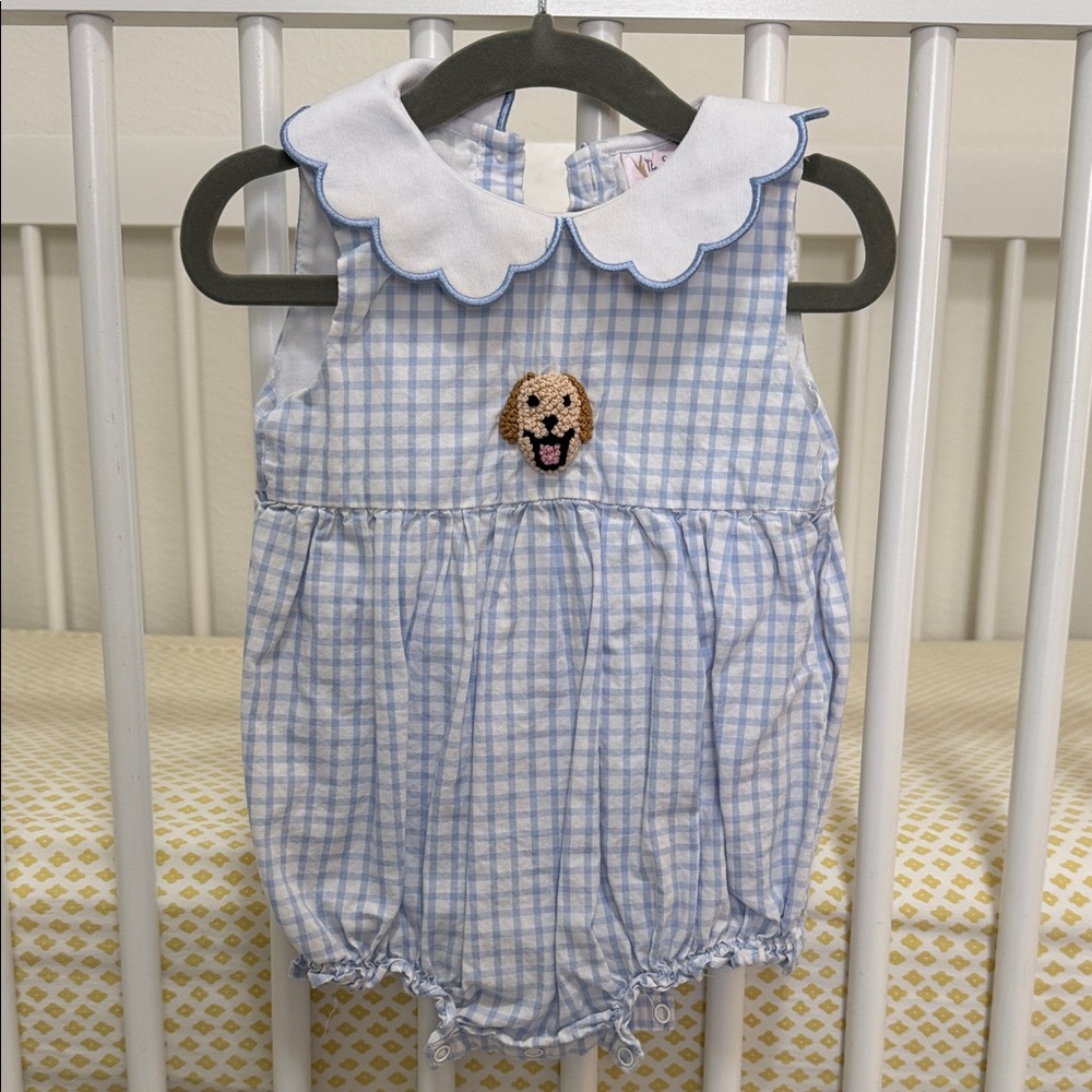 Blue Checkered Kids One Piece